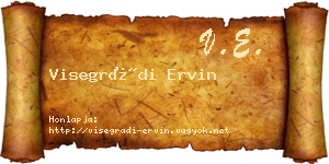 Visegrádi Ervin névjegykártya